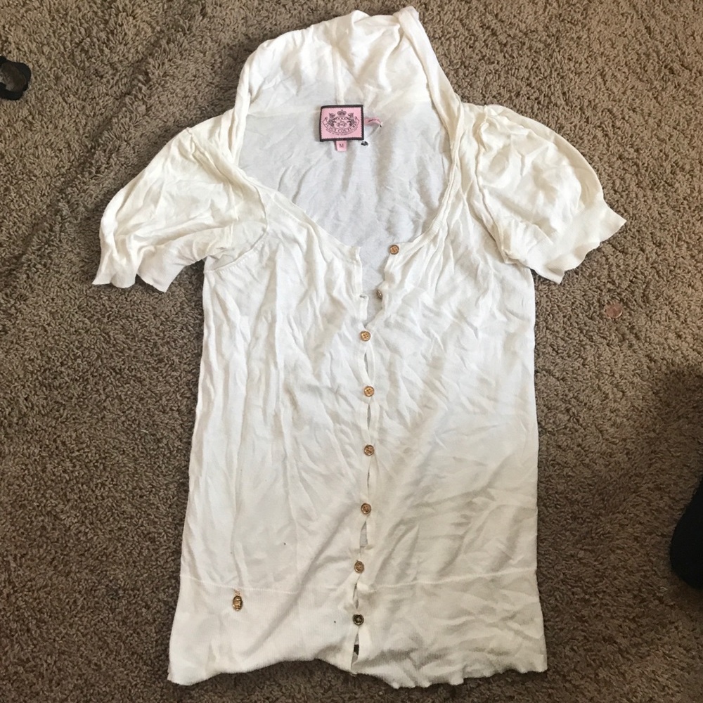 Juicy Couture cream short sleeved long sweater